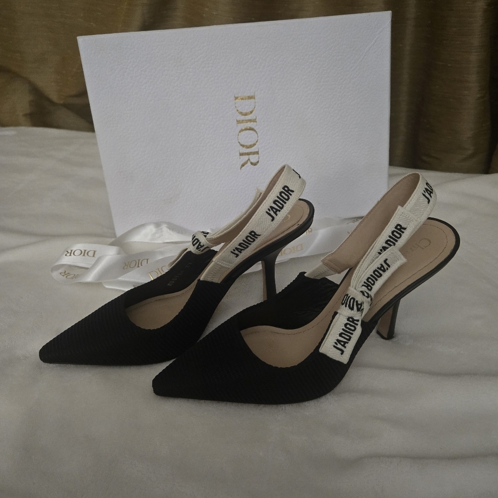 J'Adior Slingback PumpBlack Technical Fabric 37/ US 6.5 - Picture 3 of 17